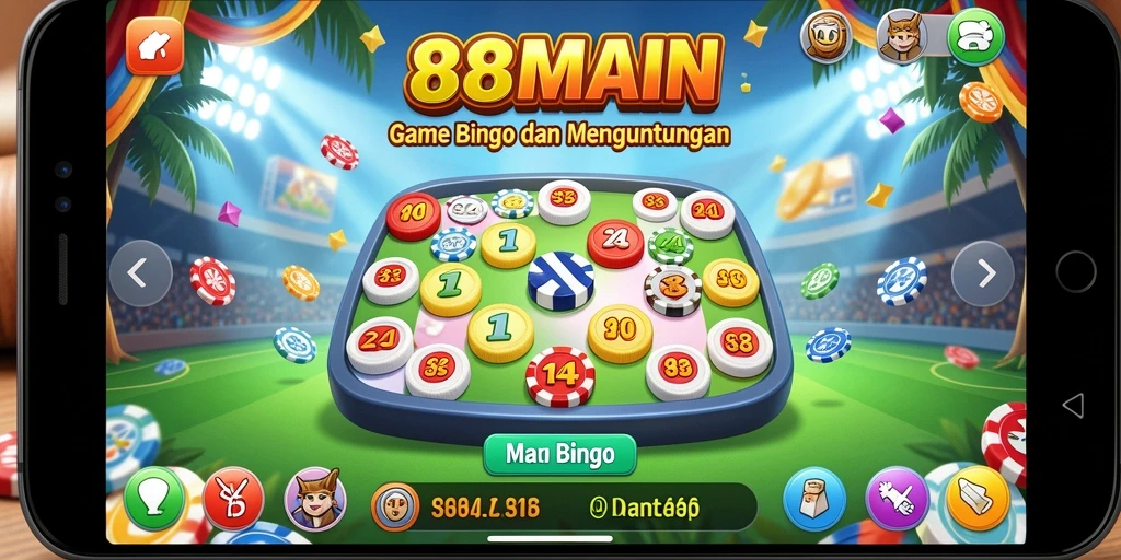 Screenshot gameplay 88MAIN yang menampilkan suasana Bingo yang seru.