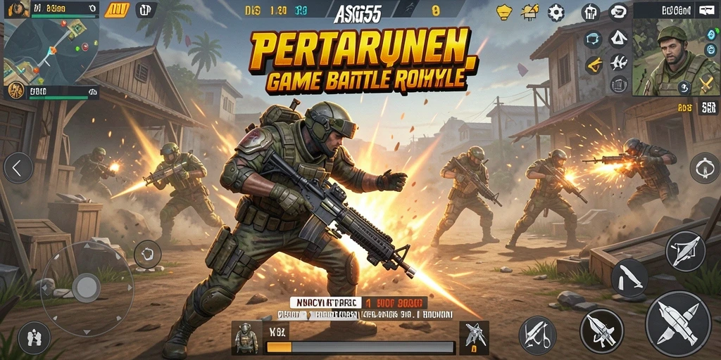 Gameplay seru dan strategi mendalam dalam ASG55 Battle Royale.