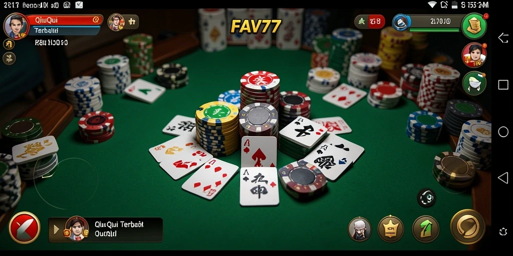 Tangkapan layar FAV77 menampilkan aksi seru permainan QiuQiu.