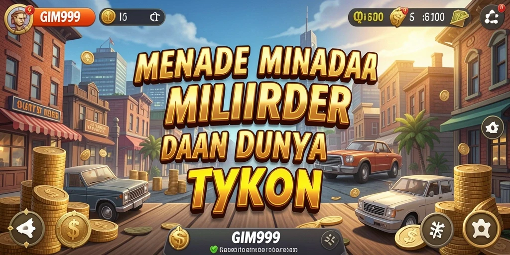 Tampilan gameplay GIM999 menampilkan manajemen bisnis yang dinamis.