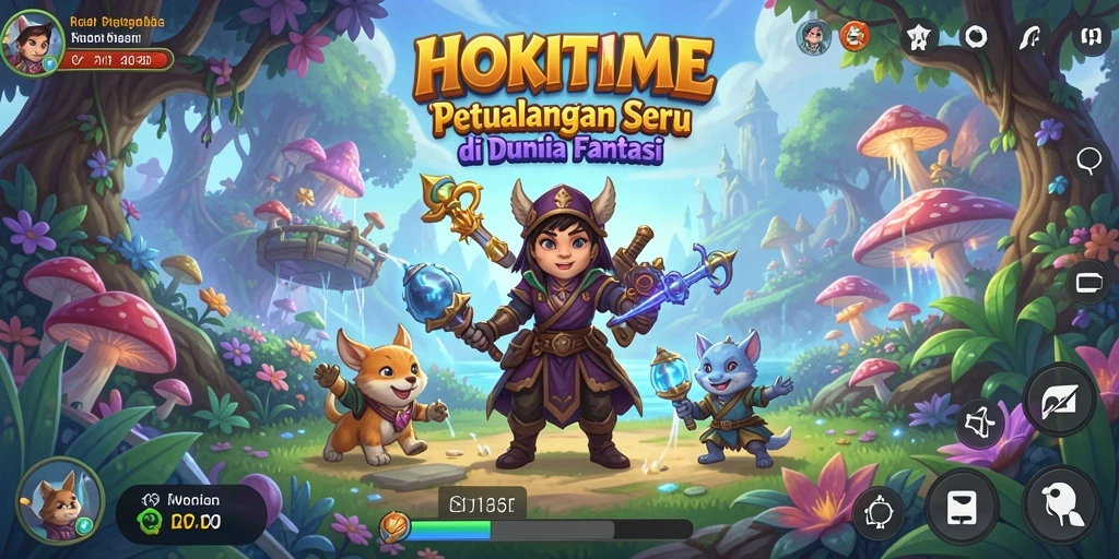 Screenshot utama HOKITIME menampilkan gameplay petualangan yang menarik.