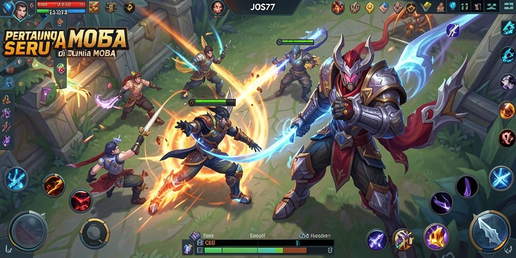Gameplay seru JOS77 dengan karakter MOBA yang memukau.