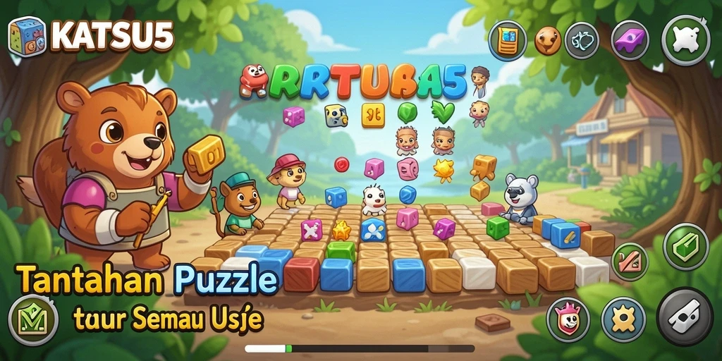 Tampilan gameplay KATSU5 yang memukau dan menantang.