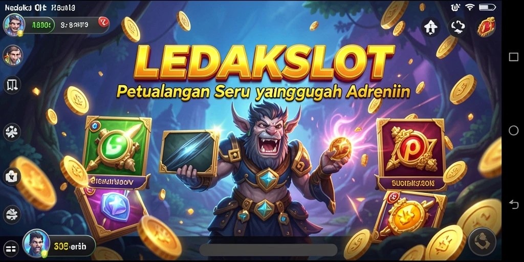 Tampilan gameplay LEDAKSLOT yang penuh aksi dan petualangan.