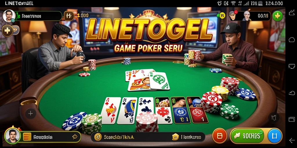 Tampilan permainan poker yang seru dan menarik di LINETOGEL.