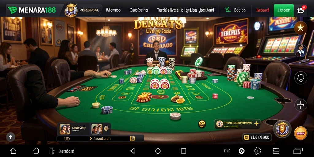 Tangkapan layar gameplay Live Casino yang dinamis di MENARA188.