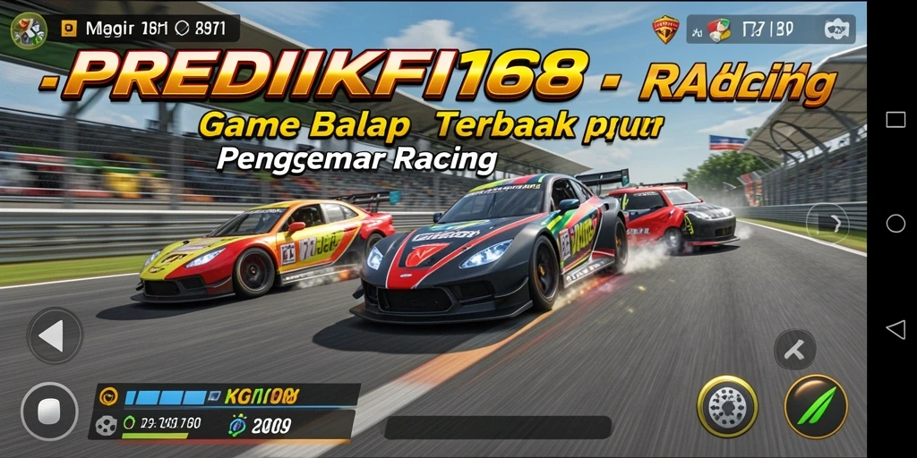 Screenshot utama PREDIKSI168 dengan aksi balap yang intens dan mendebarkan.