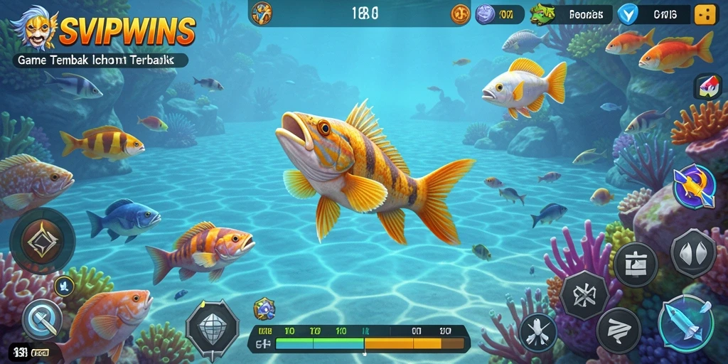 Tampilan gameplay SVIPWINS menyoroti aksi menembak ikan yang seru.