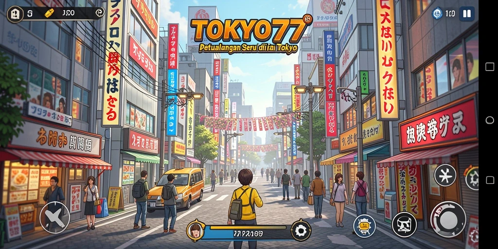 Tampilan gameplay menegangkan dari TOKYO77 yang menggambarkan aksi petualangan.
