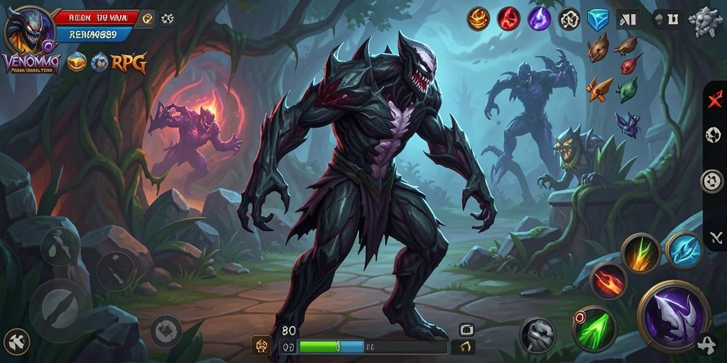 Screenshot gameplay VENOM889 menampilkan pertarungan seru dan grafis menawan di dunia RPG.
